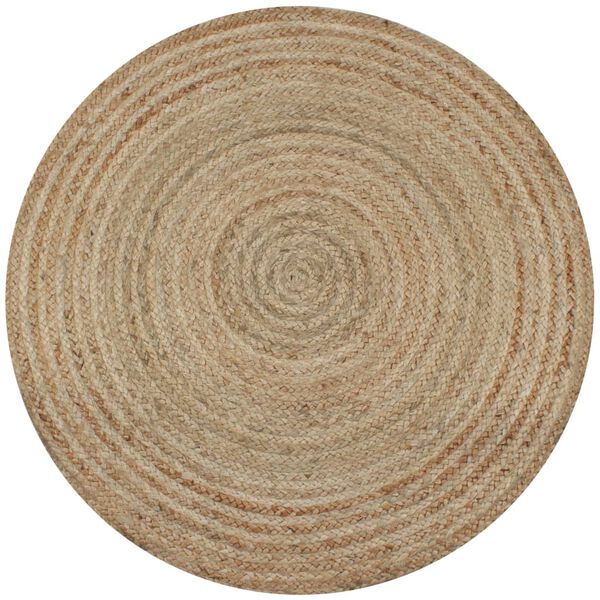 Alfombra redonda de yute trenzado 90 cm 90 cm liso
