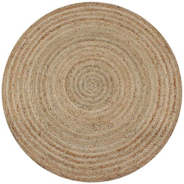 Alfombra redonda de yute trenzado 150 cm 150 cm liso