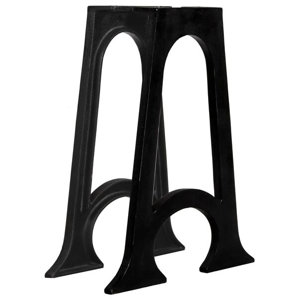 2 Patas de mesa de comedor en hierro macizo fundido Marco en A con arco abajo Mesa de comedor