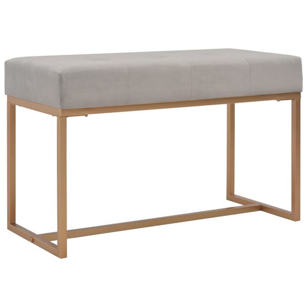 Banco 80 cm terciopelo gris Gris 80 cm