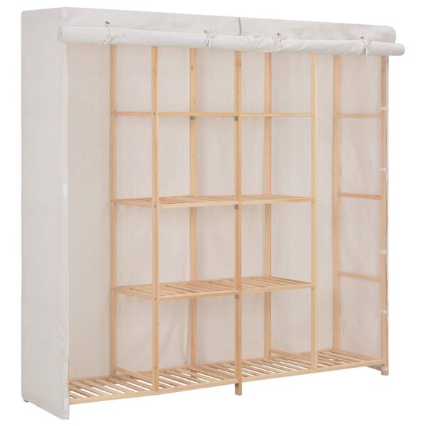 Armario de tela blanco 173x40x170 cm Blanco