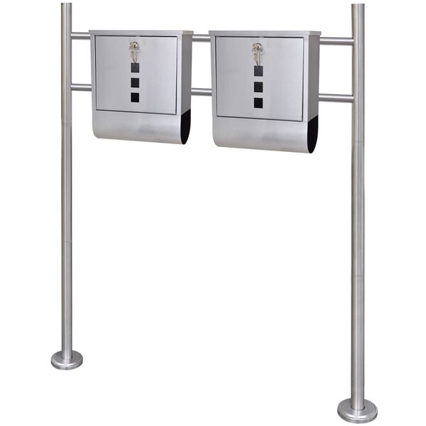 2 buzones con soporte de acero inoxidable 31 x 10.5 x 33.5 cm Buzón doble