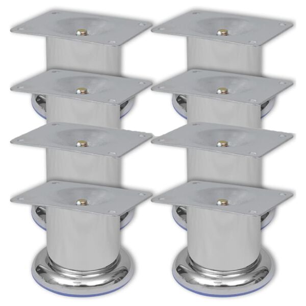8x Patas de sofá redondas cromadas 60 mm 60 mm