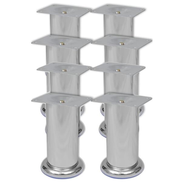 8x Patas de sofá redondas cromadas 120 mm 120 mm