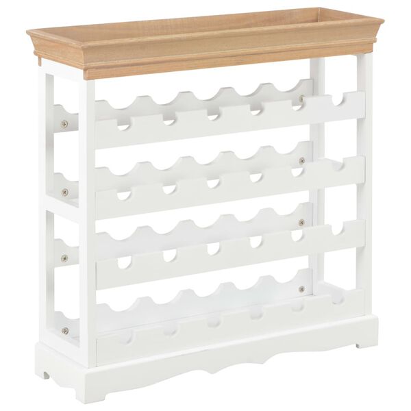 Armario botellero MDF blanco 70x225x705 cm Marrón y blanco