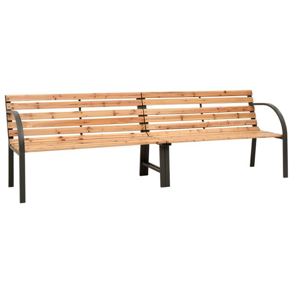 Banco doble de jardín madera maciza de abeto 225 cm Marrón 225 cm
