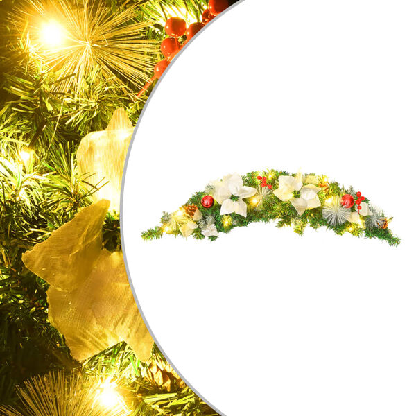 Arco de Navidad con luces LED verde 90 cm PVC Verde y blanco