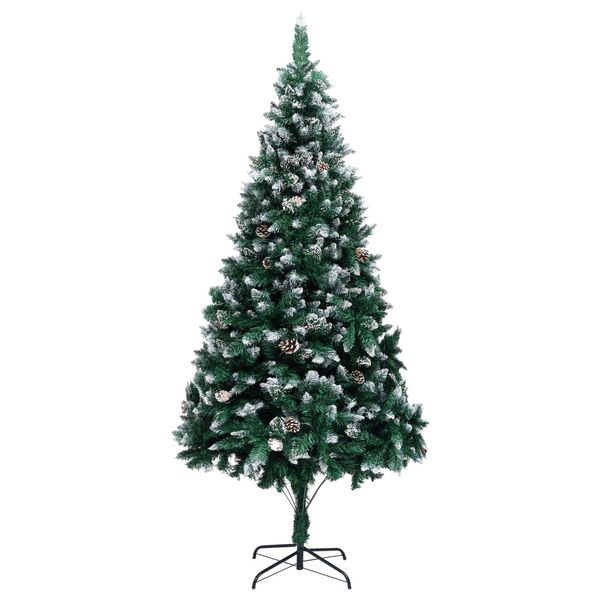 Árbol de Navidad artificial con piñas y nieve blanca 240 cm 240 x 130 cm