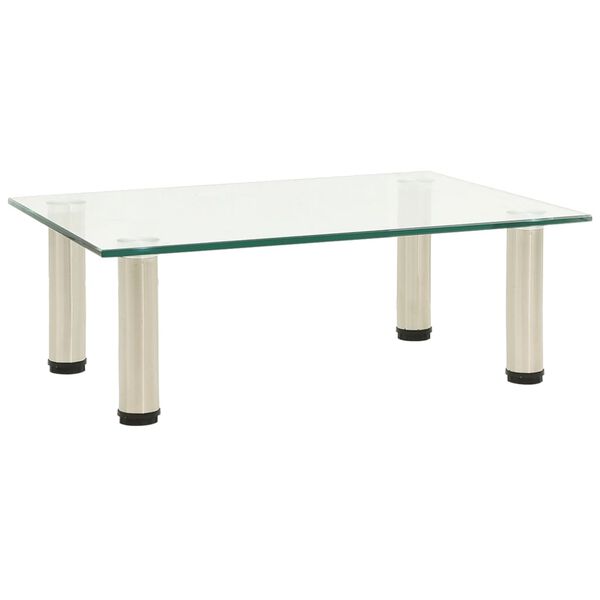 322760 TV Stand Transparent 40x35x17 cm Tempered Glass Transparente 40 cm