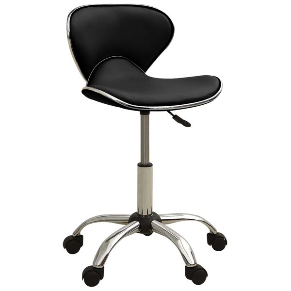323674 Salon Spa Stool Black Faux Leather Negro
