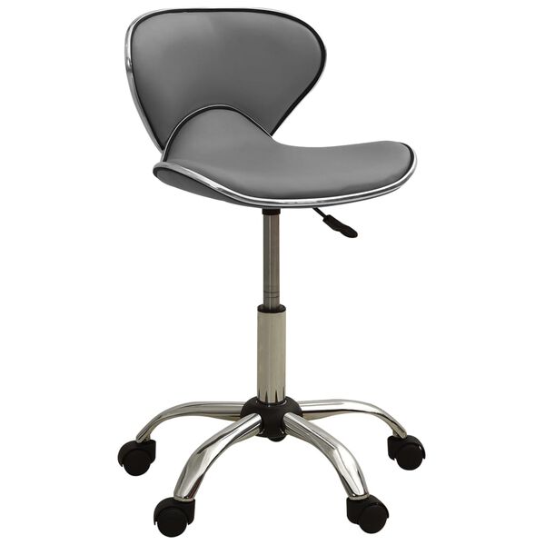 323678 Salon Spa Stool Grey Faux Leather Gris