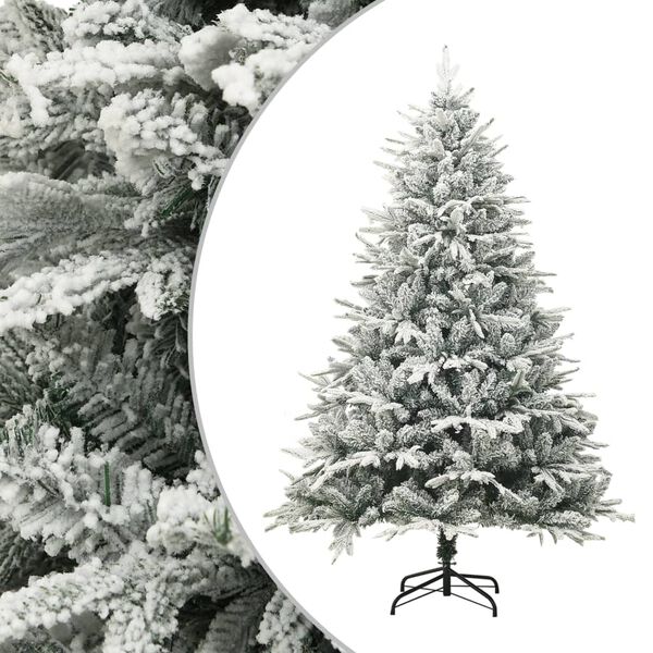 Árbol de Navidad artificial con nieve PVC y PE verde 210 cm 210 x 130 cm Con nieve aterciopelada