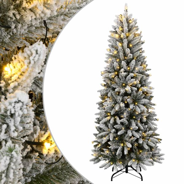 Árbol de Navidad artificial con 300 LED y nieve flocada 180 cm Con LEDs 180 cm
