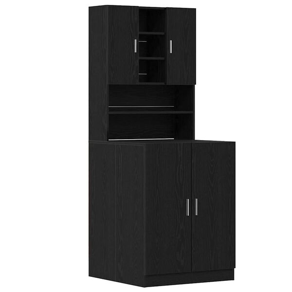 Armario para lavadora 2 pcs Roble Negro 705 x 715 x 1815 cm Roble negro