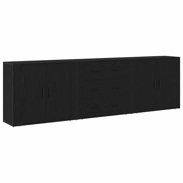 Aparador Roble Negro 240 x 33 x 70 cm Madera de ingeniería Roble negro