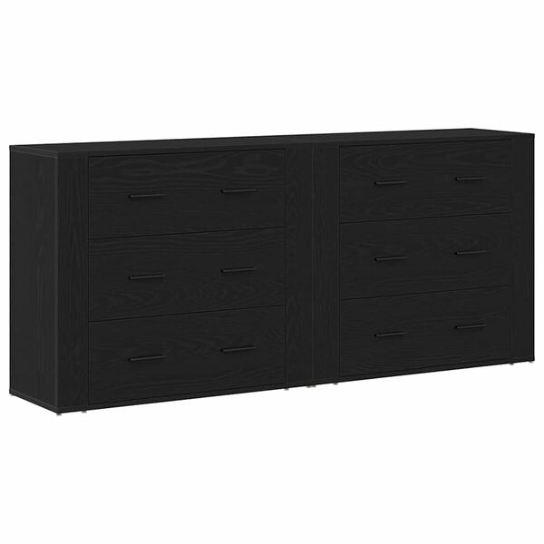 Aparador Roble Negro 160 x 33 x 70 cm Madera de ingeniería Roble negro