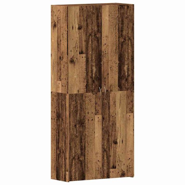 Armario para Zapatos con estante Marrón 80 x 35.5 x 180 cm Madera vieja