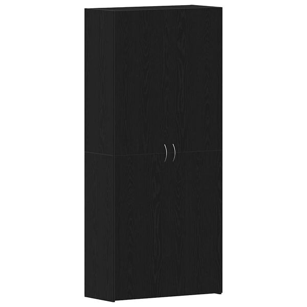 Armario para Zapatos con estante Negro 80 x 35.5 x 180 cm Roble negro