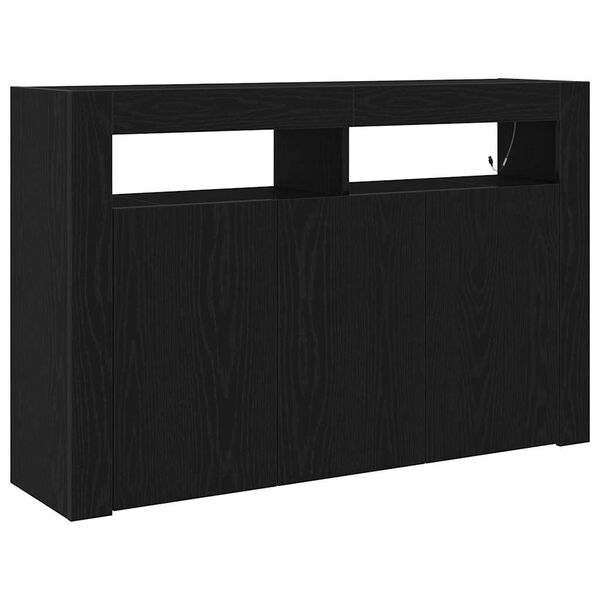 Aparador Roble Negro 116 x 30 x 75 cm Madera de ingeniería Roble negro