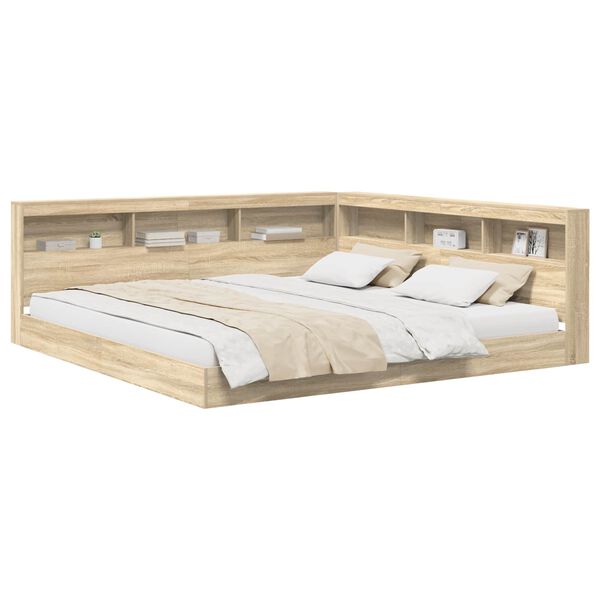 Cama con Estantería con estante Roble Sonoma 180 x 200 cm Roble Sonoma  180 x 200 cm