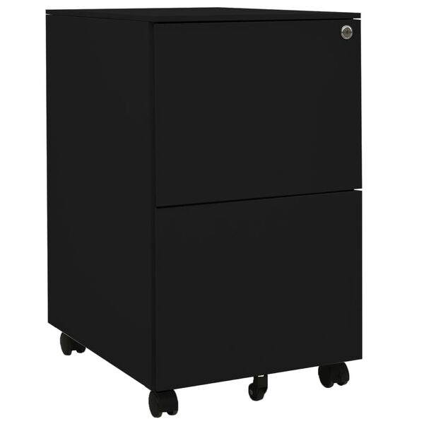 Armario archivador acero negro 39x45x67 cm Negro