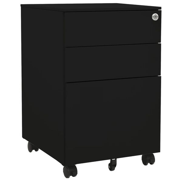 Armario archivador acero negro 39x45x60 cm Negro