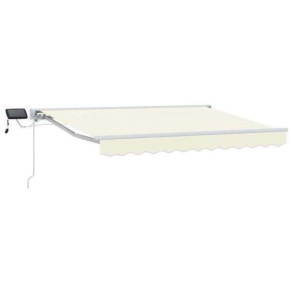 Armazón de toldo manual con LEDs Crema y Blanco 25 x 2 m Crema White 2,5 x 2 m