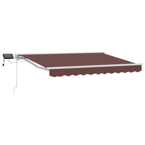 Armazón de toldo manual con LEDs Marrón y blanco 3 x 2 m Marrón White 3 x 2 m