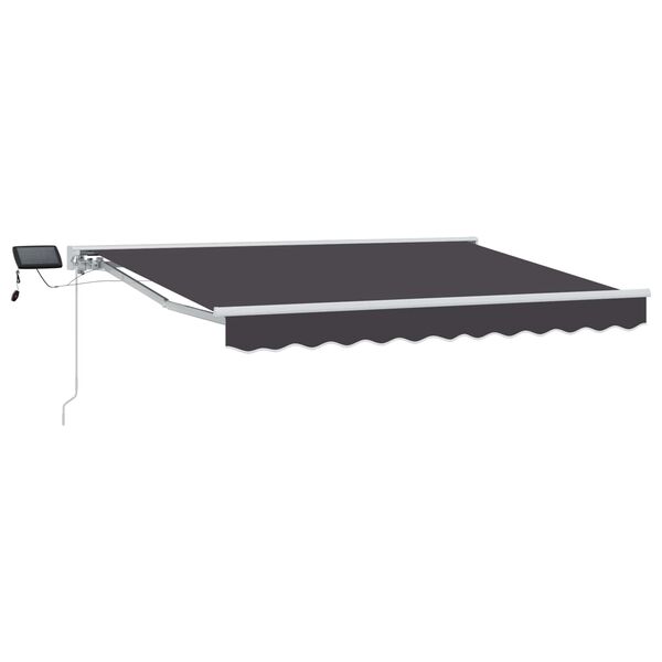 Armazón de toldo manual con LEDs Blanco y Antracita 35 x 2 m Gris antracita White 3,5 x 2 m