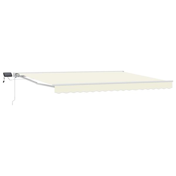 Armazón de toldo manual con LEDs Crema y Blanco 45 x 35 m Crema White 4,5 x 3,5 m