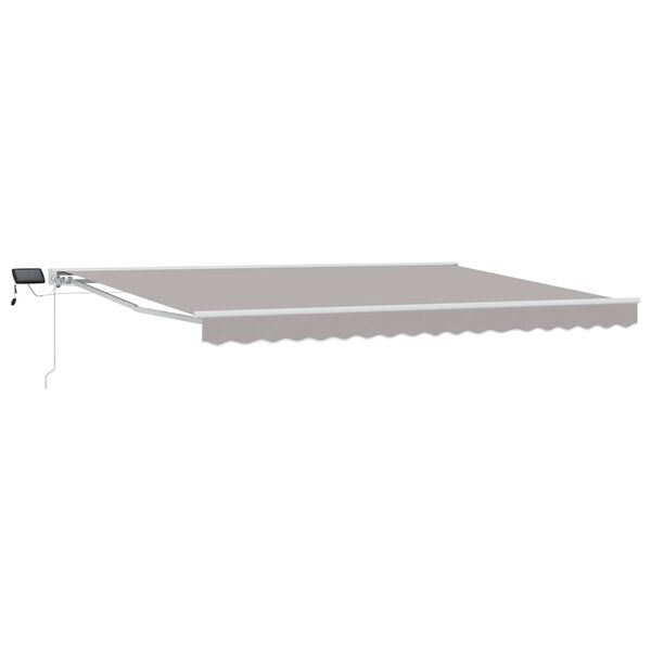 Armazón de toldo manual con LEDs Gris claro y blanco. 5 x 3 m Gris claro White 5 x 3 m