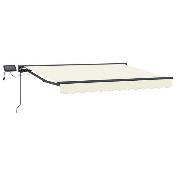 Armazón de toldo manual con LEDs Crema y Antracita 25 x 2 m Crema Antracita 2,5 x 2 m