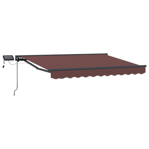 Armazón de toldo manual con LEDs Marrón y Antracita 3 x 2 m Marrón Antracita 3 x 2 m