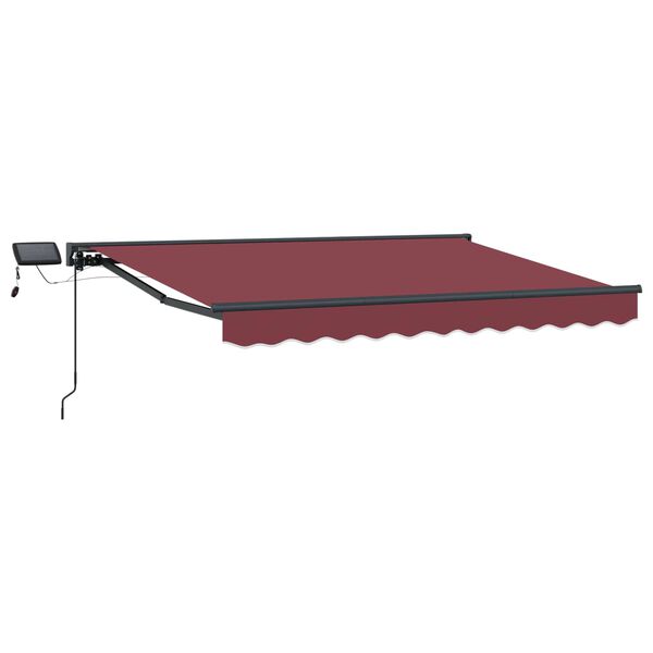 Armazón de toldo manual con LEDs Borgoña y Antracita 3 x 25 m Burdeos Antracita 3 x 2,5 m