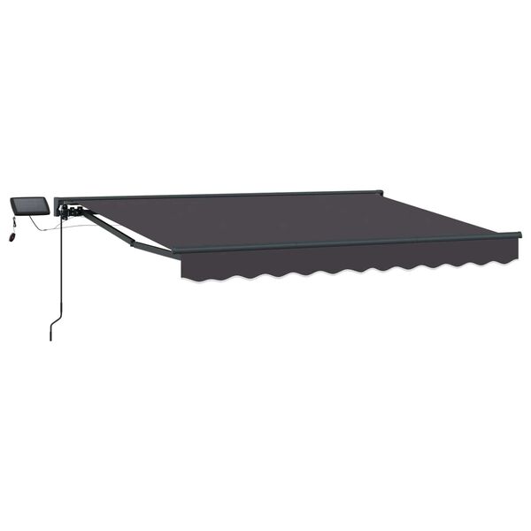 Armazón de toldo manual con LEDs Gris antracita 35 x 25 m Gris antracita Antracita 3,5 x 2,5 m