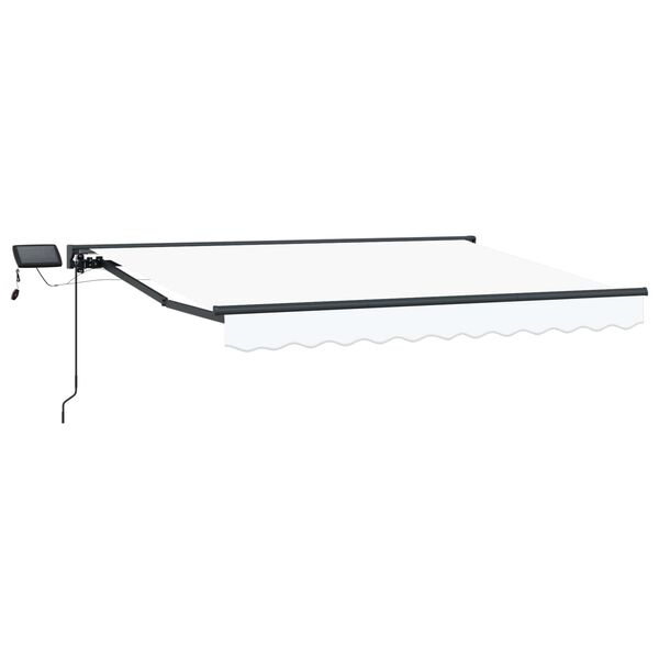 Armazón de toldo manual con LEDs Blanco y Antracita 35 x 25 m Blanco Antracita 3,5 x 2,5 m