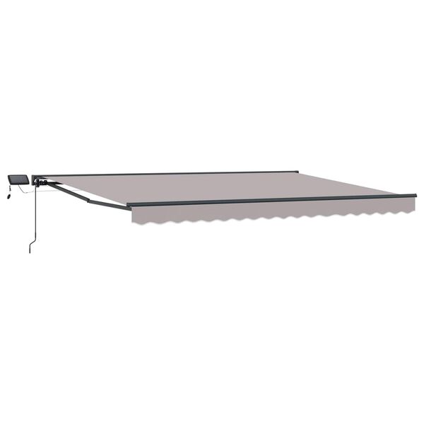 Armazón de toldo manual con LEDs Gris Claro y Antracita 4 x 3 m Gris claro Antracita 4 x 3 m