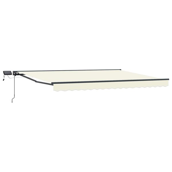 Armazón de toldo manual con LEDs Crema y Antracita 4 x 35 m Crema Antracita 4 x 3,5 m