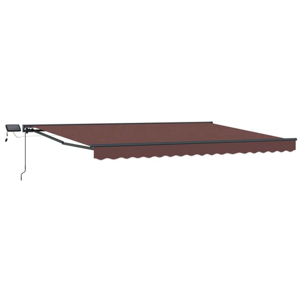 Armazón de toldo manual con LEDs Marrón y Antracita 4 x 35 m Marrón Antracita 4 x 3,5 m