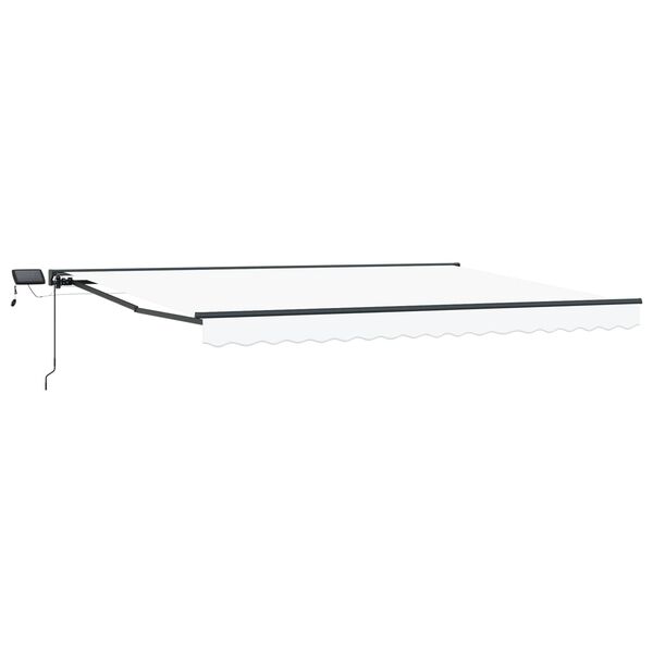 Armazón de toldo manual con LEDs Blanco y Antracita 4 x 35 m Blanco Antracita 4 x 3,5 m