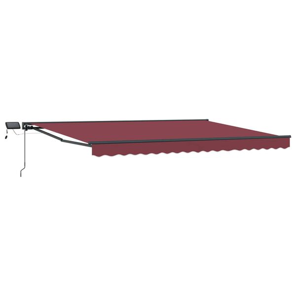 Armazón de toldo manual con LEDs Borgoña y Antracita 5 x 3 m Burdeos Antracita 5 x 3 m
