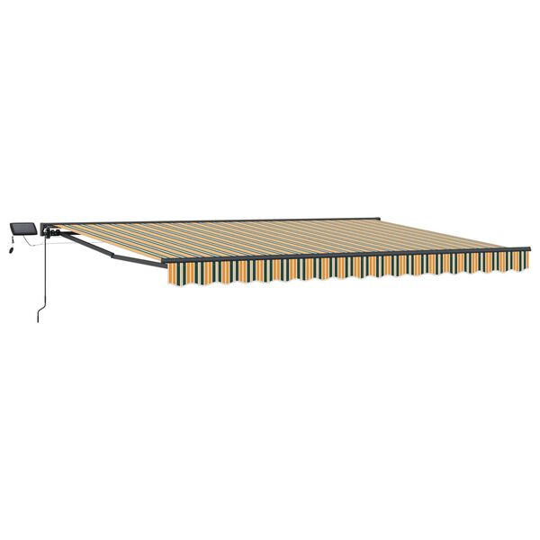 Armazón de toldo manual con LEDs 5 x 35 m Verde y amarillo Antracita 5 x 3,5 m