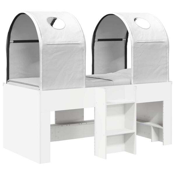 Cama con Túnel 4 pcs Blanco Madera de ingeniería Blanco