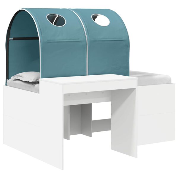 Cama con Túnel 4 pcs Roble Artisian y Azul Claro Blanco y azul claro