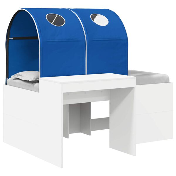 Cama con Túnel 4 pcs Roble Artisian y Azul Madera de ingeniería Blanco y azul