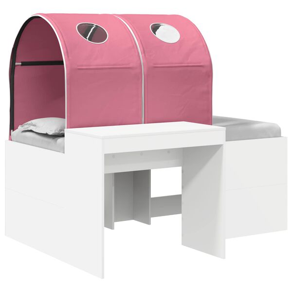 Cama con Túnel 4 pcs Roble Artisian y Rosa Madera de ingeniería Blanco y rosa