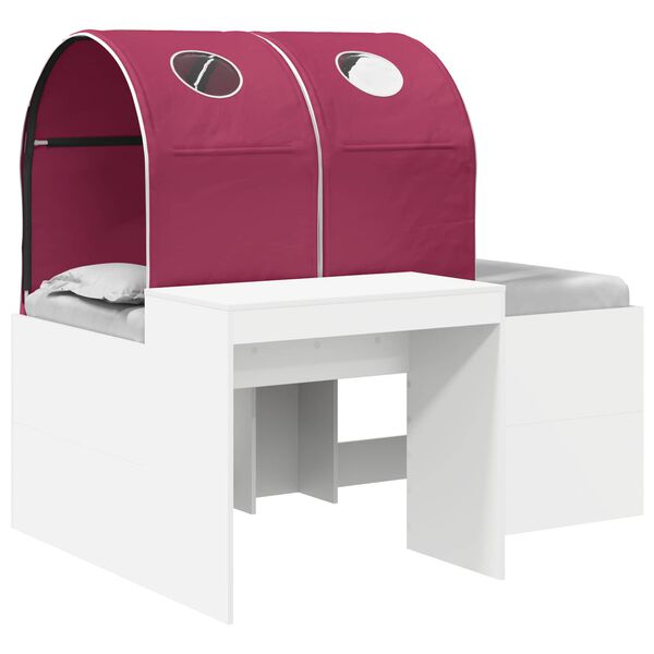 Cama con Túnel 4 pcs Roble Artisian y Rojo Madera de ingeniería Blanco y rojo