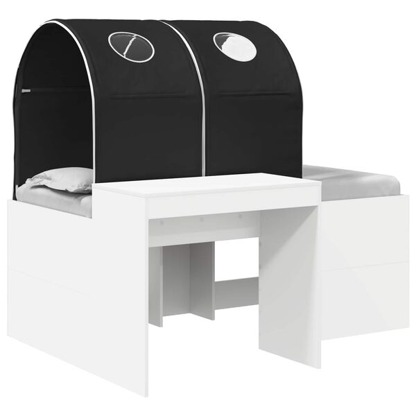 Cama con Túnel 4 pcs Roble Artisian y Negro Blanco y negro