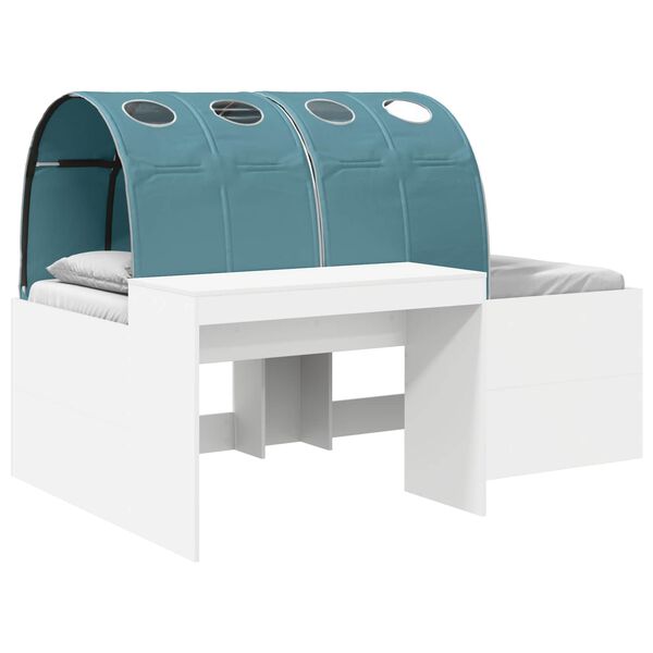 Cama con túnel y Azul Claro 80 x 200 cm Madera de ingeniería Blanco y azul claro