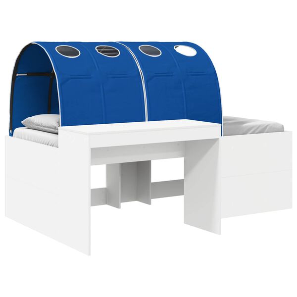 Cama con túnel y azul 80 x 200 cm Madera de ingeniería Blanco y azul